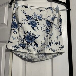 Sienna Sky Blue and White Smocked Tube Top